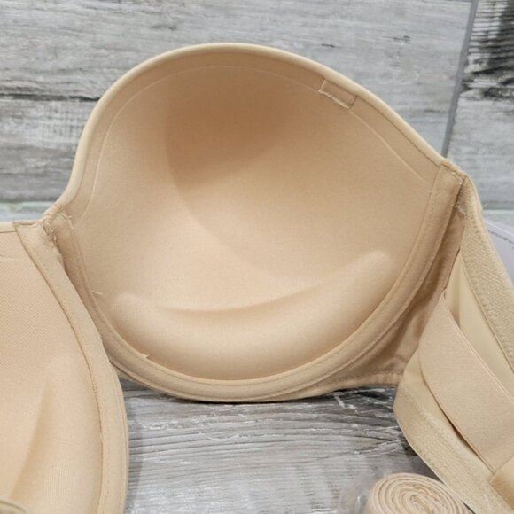 New With Tags 38D Beige/Nude MAIDENFORM Stay Put Strapless Push Up Underwire Bra - Picture 7 of 9